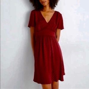 Madewell polka dot jacquard flare dress size 6